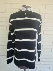 R.M. Williams Mens Classic Rugby Top Black White Stripe Size Small New With Tags