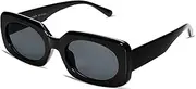 [VANLINKER] Rectangle Sunglasses for Women Retro Trendy Fashion Glasses Oval Lenses Narrow Thin Square Frame UV400 VL9624