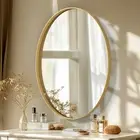 Oval Brushed Gold Frame Wall Mirror Accent Mirrors for Bathroom Vanity Entryway