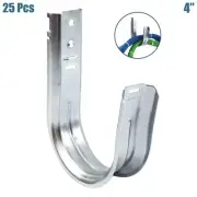 25 Pcs 4" J Hook Wall Mount Hanger Cat5e Cat6 Network Cable Cord Wire Management