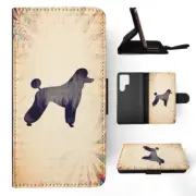 FLIP CASE FOR SAMSUNG GALAXY|POODLE DOG WATERCOLOR ART