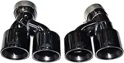 Exhaust Tail Pipe For BMW 5 Series 525i 530i 540i G30 G31 2018-2023 Exhaust Pipe Carbon Fiber Muffler Tip H-Shaped Exhaust Head Exhaust Tip(Black)