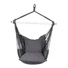 Hammock Chair Hanging Rope Swing - Max 500 Lbs - 2 Cushions Included - Steel