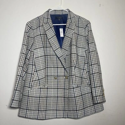 Talbots Plus Petite Double Breasted Plaid Blazer Sz 22WP NWT PH5090 Gold Buttons