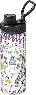 French Paris Tour Eiffel Tower Camping Hiking Hydration Flask,Stainless Steel Outdoor Water Bottle,Double Walled Insulated