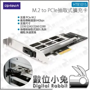 數位小兔【Uptech M.2 to PCIe抽取式擴充卡 HTB101S】固態硬碟 64Gbps 公司貨