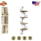 Durable 4-Tier Wall Mount Corner Shelf - Classic Cat Design in Black Finish