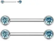 [AROWRO] Titanium Nipple Bars Nipple Piercing Jewellery Flat Back Tongue Bars Tongue Piercing Internally Threaded Nipple Rings Tongue Bar Piercing Bridge Piercing Jewelry