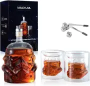 Luxury Whiskey Decanter Set with 2 Glasses & Stainless Steel Whiskey Stones