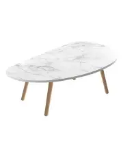 [SOGA] Stone Pattern Living Room Nordic Coffee Table 80x40cm in White