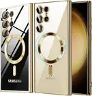 For Samsung Galaxy S25 Ultra 5G case with 10Ft Drop Proof Protection Clear Gold