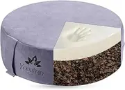 Dual-Layer Meditation Cushion with Buckwheat & Foam | Zafu Floor Pillow for Adults | Yoga Cushion for Sitting, Mindfulness, Sound Healing, Reiki & Floor Seating (Light Purple)