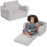Chair Sofa Couch Comfy Toddler 2-in-1 Fold Out Convertible Sherpa Lounger Boys