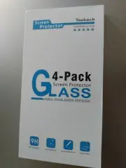 YOOTECH 4 PACK GLASS MOBILE SCREEN PROTECTOR ULTRA CLEAR 9H HARDNESS NEW!!
