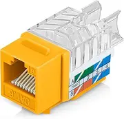 Everest 45° Angled RJ45 Cat6 Keystone Jacks 50-Pack in Yellow - Slim Profile Female RJ45 Connectors - Cat 6 Keystone Jack - Compatible with 45° Angled Speed Termination Tool - 45Term (B0BL3GS7ZY)