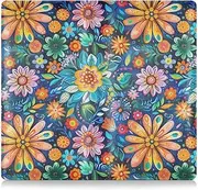 [Amooorous] Colorful Mandala Flowers Pu Leather Registration and Insurance Card Holder Essential Wallet Case for Cards, Essential Document Driver License, Colorful Mandala Flowers, 1 size