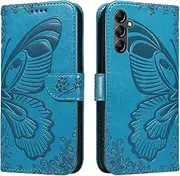 [YBFJCE] Case for Samsung Galaxy A25 5G, Magnetic Flip Cover Wallet Case with Card Holder, Shockproof Protective Phone Case Compatible with Samsung Galaxy A25 5G, Blue