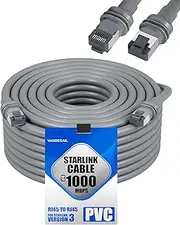 for Starlink Cat6 Ethernet Cable 200 Feet V3, Compatible Starlink Gen 3 Mini Replacement Cable,1000Mbps Waterproof Grey for Starlink Gen 3-200FT(59M)