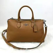 Coach Georgia Satchel Crossbody Handbag In Leather/Light Saddle CR156 NWT
