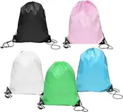 Drawstring Backpack Bulk Drawstring Bag,5Pcs Draw String Bag Cinch Polyester Bag,Drawstring Backpack Bulk Cinch Bag,Sports Tote Bag Traveling Draw String Bag,Drawstring Backpack Bag Sackpack Tote Bag