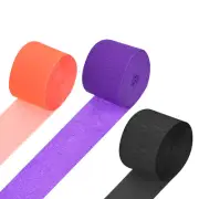 Crepe Paper Halloween Theme Paper Streamers - 1.8 Inch x 82 Feet / 3 Roll
