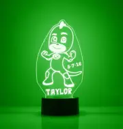 PJ Masks Gekko, Engraved LED Night Light, with Remote Control, Kids Rom Light Up