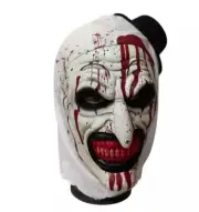 Black Hat Clown Mask Terrifier Costume Latex Art Mask Halloween Cosplay Prop NEW