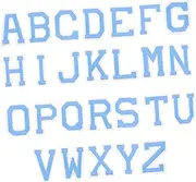CORHAD 2 Letter Cloth Sticker Fabric Patches Letter Patches Decals Varsity Applique Letters Embroidery Material Applique Letters Sew Alphabet Sew Patch Patches Large Sky-Blue