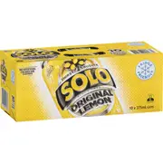 Solo Thirst Crusher Original Lemon Soft Drink Cans Multipack 375mL x 10 pack