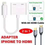 Iphone to HDMI Adapter For iPhone 14 13 12 11 iPad 1080P Unpowered Digital TV AV