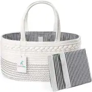 NEW Luxury Little Rope Portable Baby Diaper Caddy Organizer Nursery Storage Bin