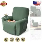 Stretchable Greyish Green Recliner Chair Cover - Pet & Kid Friendly Protector