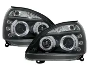 Headlights for Renault CLIO 2 II 01-05 Angel Eyes Black WorldWide Free Shipping
