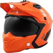 Jet Helmet Cafe Racer Open Face Motorcycle SunVisor Custom Scooter Orange XS
