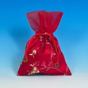 Dozen 6 1/4 x 9 Red Organza Top Drawstring Pouches For Small Handmade Item