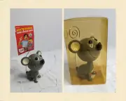 Mouse Bobblehead Photo Holder Display Animated By Blow Fish Wood Resin Open Box