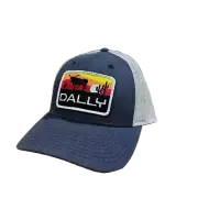 Dally Up Men's Longhorn Sunset Navy Heather & Light Grey Cap DALLY-805