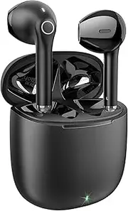 [yobola] Wireless Earbuds, Wireless Earphones, IPX5 Waterproof Bluetooth Earphones 5.1 Built-in Microphone, Bluetooth Earbuds Touch Control, 25 Hrs with USB-C Charging - Black