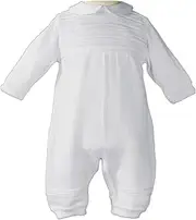 [Little Things Mean A Lot] Boys Cotton Knit Christening Outfit Christening Baptism Romper