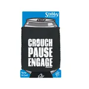 Uau Crouch Pause Engage - Funny Novelty Stubby Holder With Base