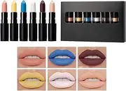 Goth Lipstick Set | Dark Black Lip Gloss for Cosplay - Halloween Hydrating Makeup Supplies, Lightweight Lipstick Set for Music Festival Travel Commuting