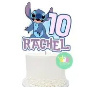 Lilo and Stitch Cake Topper CUSTOM. Lolly Bag Party Cupcake Balloon Bunting Flag