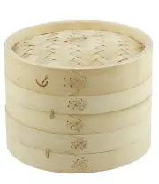 Davis & Waddell 2 Tier Bamboo Steamer Cooking Dumpling Vegetable Basket 20cm