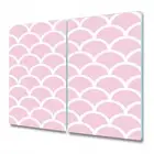 Tempered Glass Induction Ceramic Hob Cover Pink japan circles scallop 2x30x52
