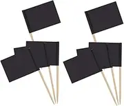TIDTALEO 200pcs Toothpick Flag Black Toothpick Sticks Festive Toothpicks Party Dessert Toothpick Cheese Topper with Cupcake Toppers Flag Stick Flags Flag Toothpicks Birthday