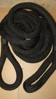 1" x 20' Kinetic Vehicle Recovery Tow Rope, Rigging Rope, Mooring Line, USA