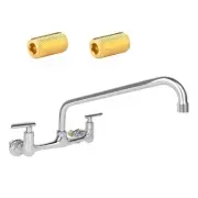 XIUBE Wall Mount Kitchen Sink Faucet with 14 inch Swivel Spout 8 Inch Center ...