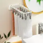 Socks Hanger Wall-mounted Storage Windproof Hanger Drying Clip No Drilling