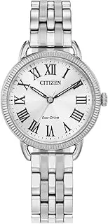 [CITIZEN] Eco-Drive Silver Dial Stainless Steel Dress Women's Watch (EM1050-56A)