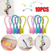 10Pcs Magnetic Tie Cable Organiser Headphone Earphone Cord Winder Holder Clip AU
